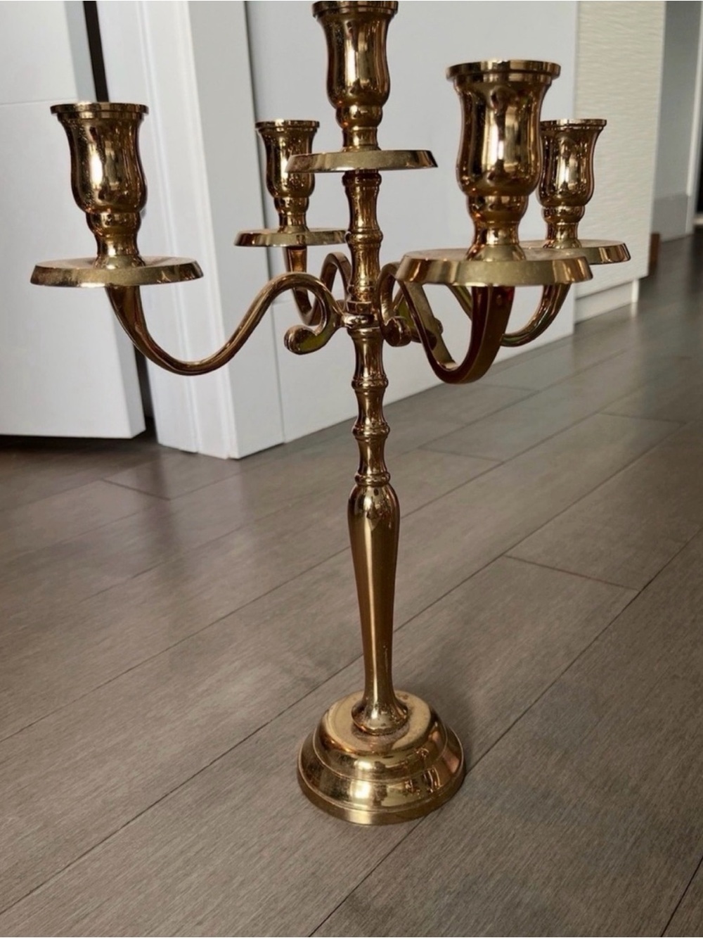 Godinger Five-Arm Candelabra in Polished Gold